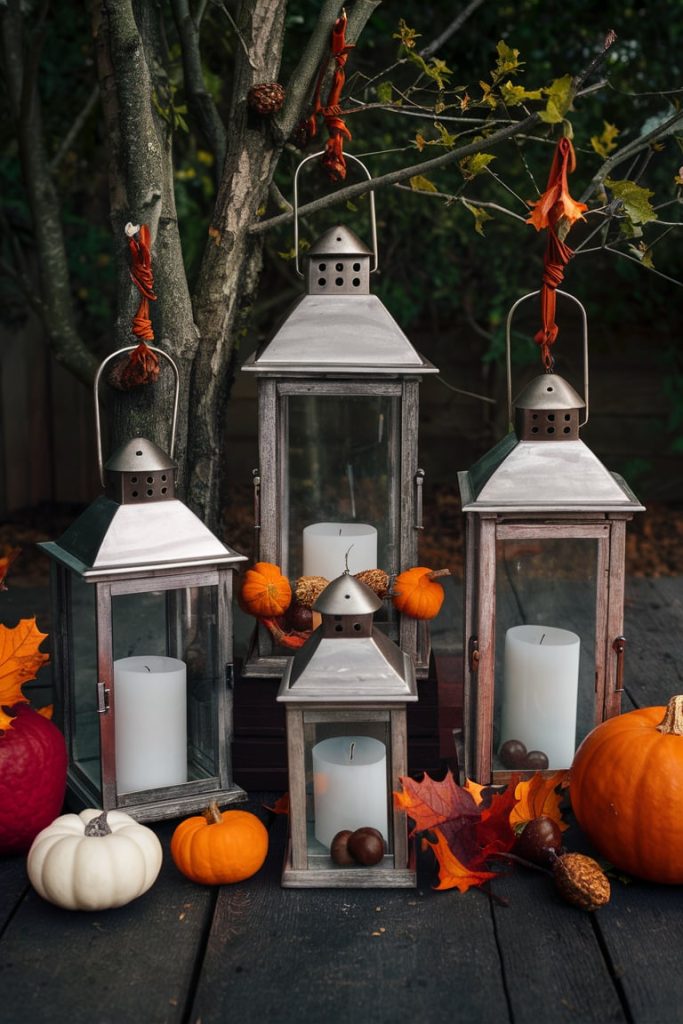 Lanterns with Fall Accents