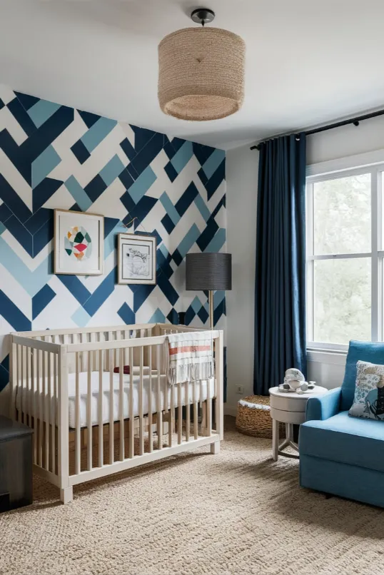 Geometric Patterns Nursery Room Design Ideas