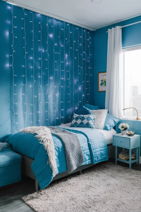 Blue Twinkle Light Curtain