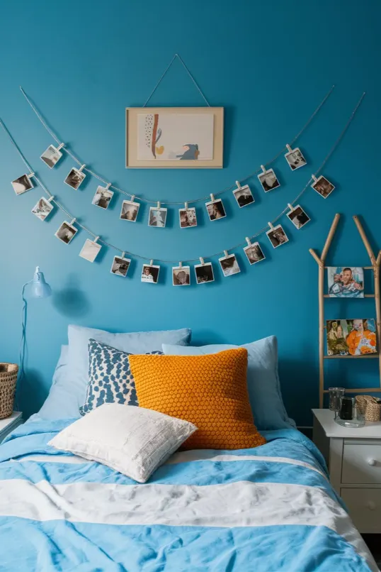 Blue Photo Clip String Lights