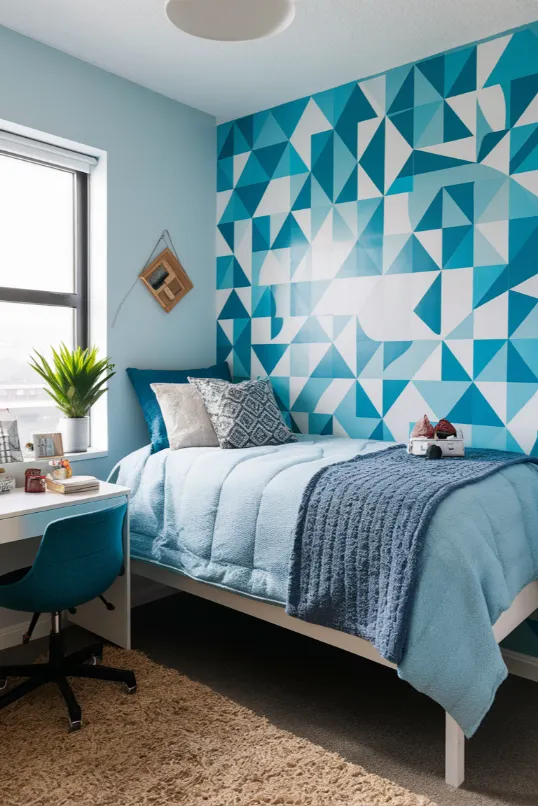 Blue Geometric Wall Decals