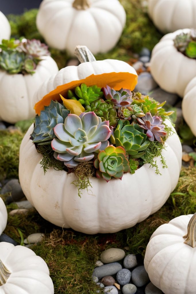 Pumpkin Succulent Planter