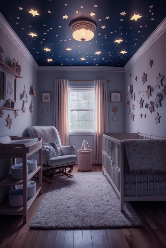 starry night Nursery Room Design Ideas