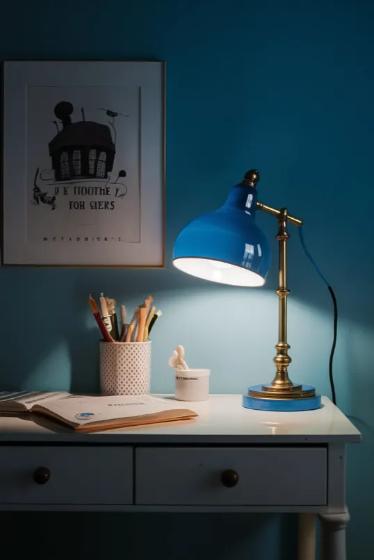 Blue Glass Desk Lamp