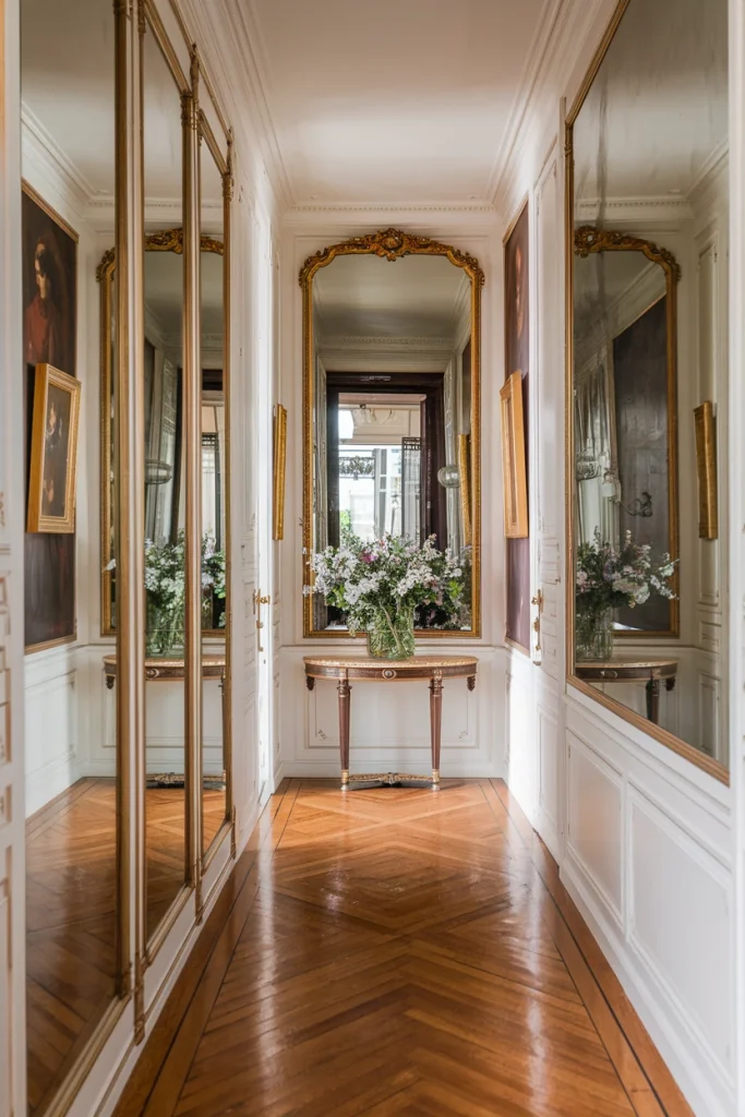 French Hallway, Hallway Ideas, French entryway, French entrance, Parisian hallway