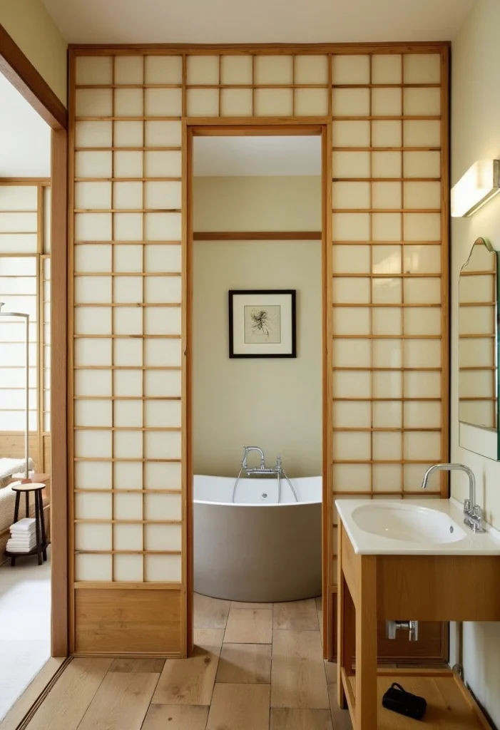 Japandi Bathroom Ideas, Minimalist bathroom design, Japanese bathroom ideas, Modern Japandi bathrooms