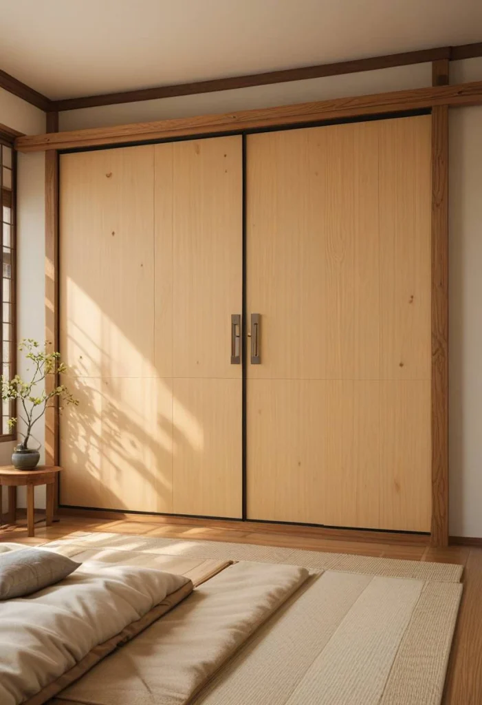 Japanese Bedroom Design, Sliding Fusuma Doors