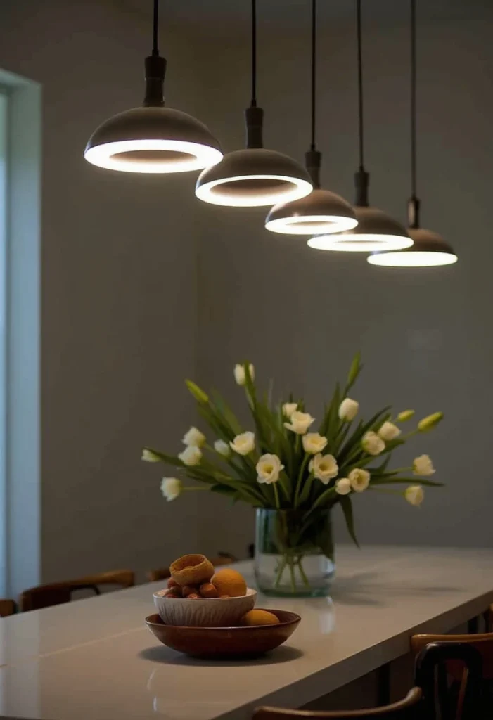 modern pendant lights for kitchen island, Round LED Hanging Lights