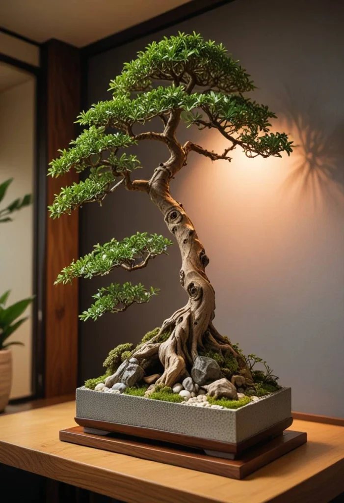 Japanese Bedroom Design, Bonsai Tree