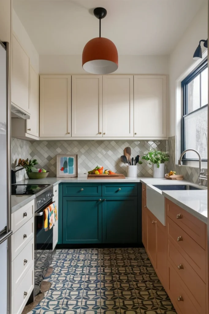 Colorful kitchen cabinets