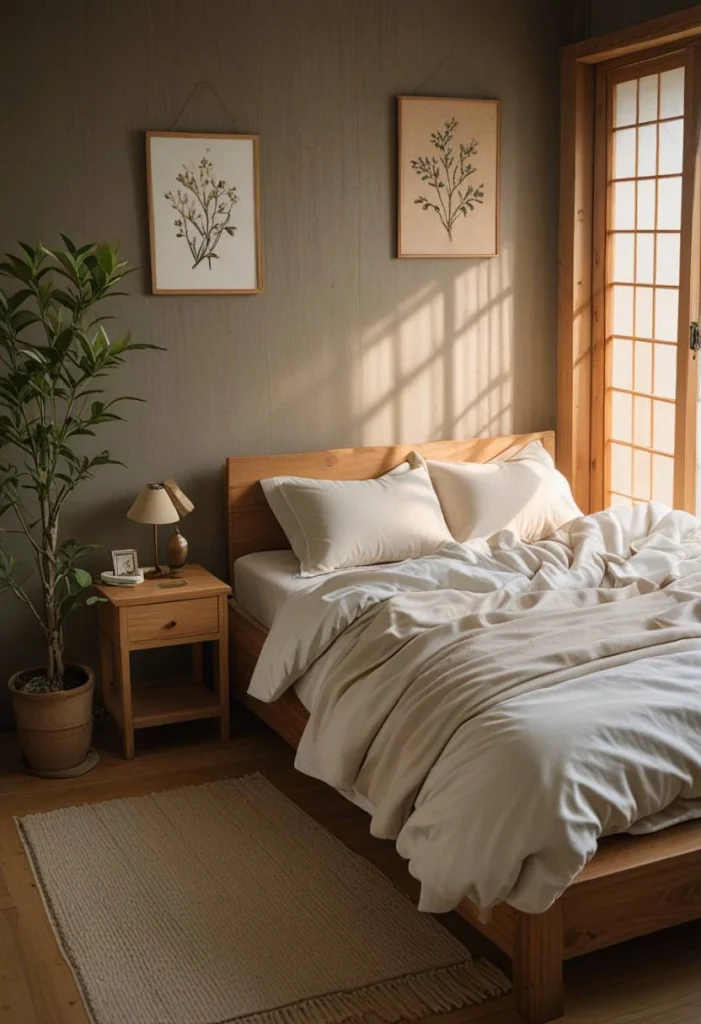 Japanese Bedroom Design, Organic Cotton Bedding