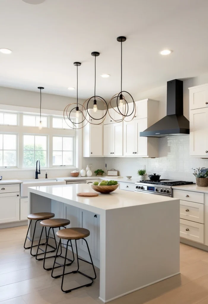 modern pendant lights for kitchen island, Hanging Circle Lights