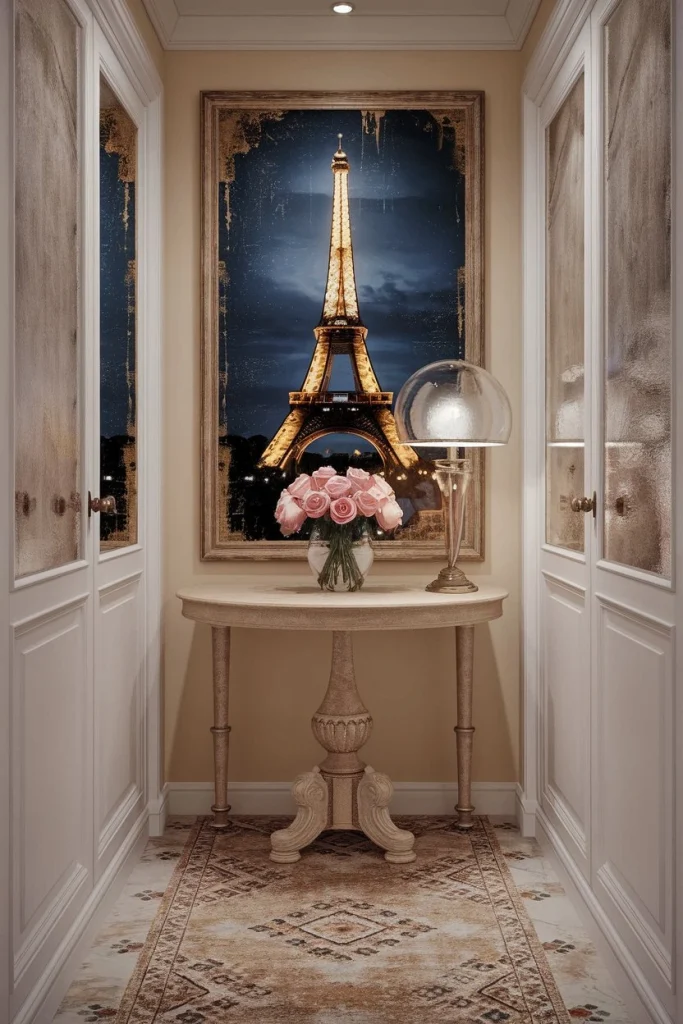 French Hallway, Hallway Ideas, French entryway, French entrance, Parisian hallway