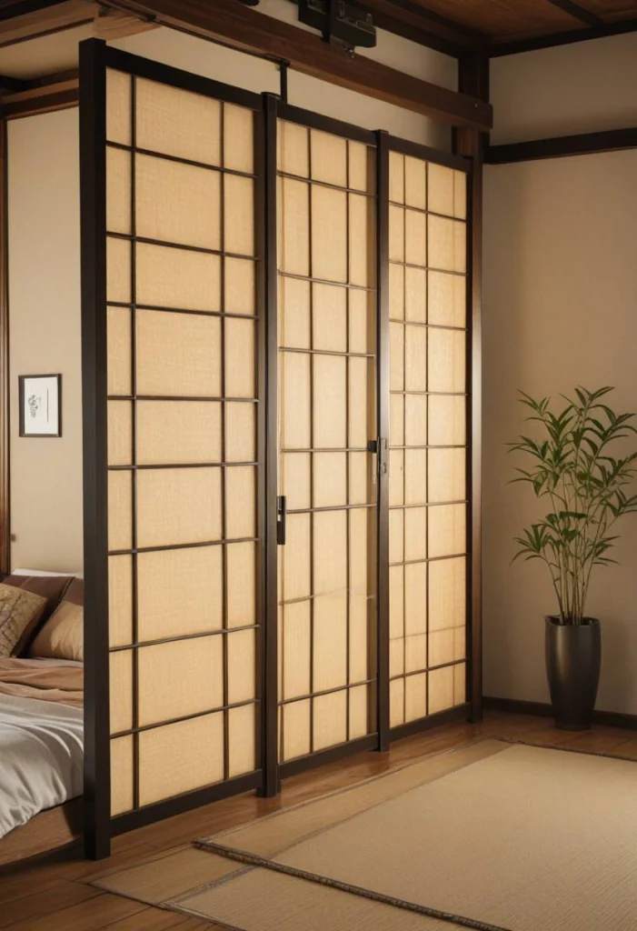 Japanese Bedroom Design, Shoji Screen Room Dividers