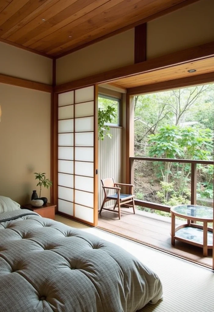 Japanese Bedroom Design, Natural Stone