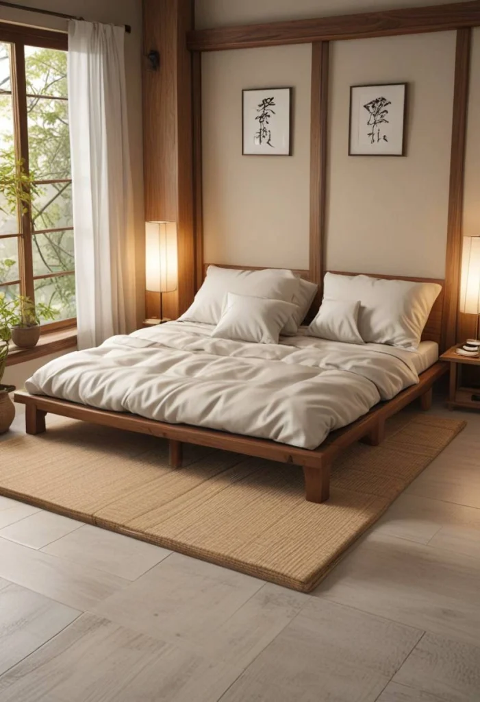 Japanese Bedroom Design, Futon Mattress