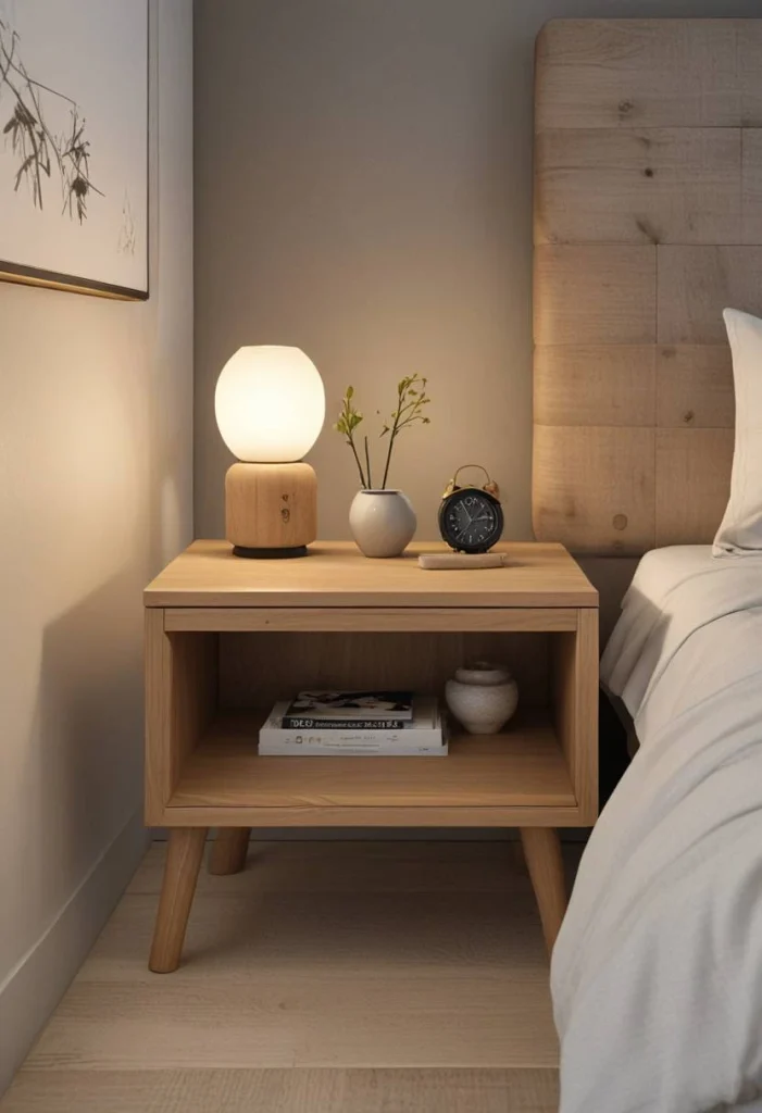 Japanese Bedroom Design, Minimalist Bedside Tables