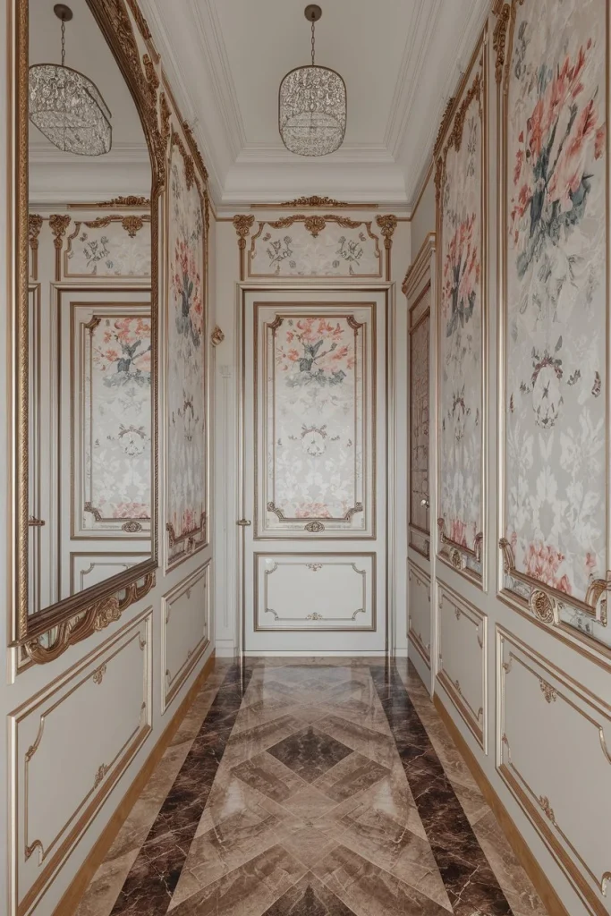 French Hallway, Hallway Ideas, French entryway, French entrance, Parisian hallway