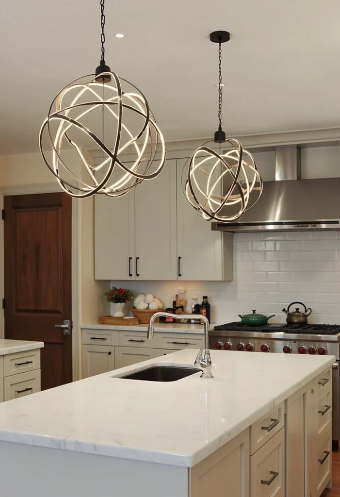 modern pendant lights for kitchen island, Circular Hanging Lights