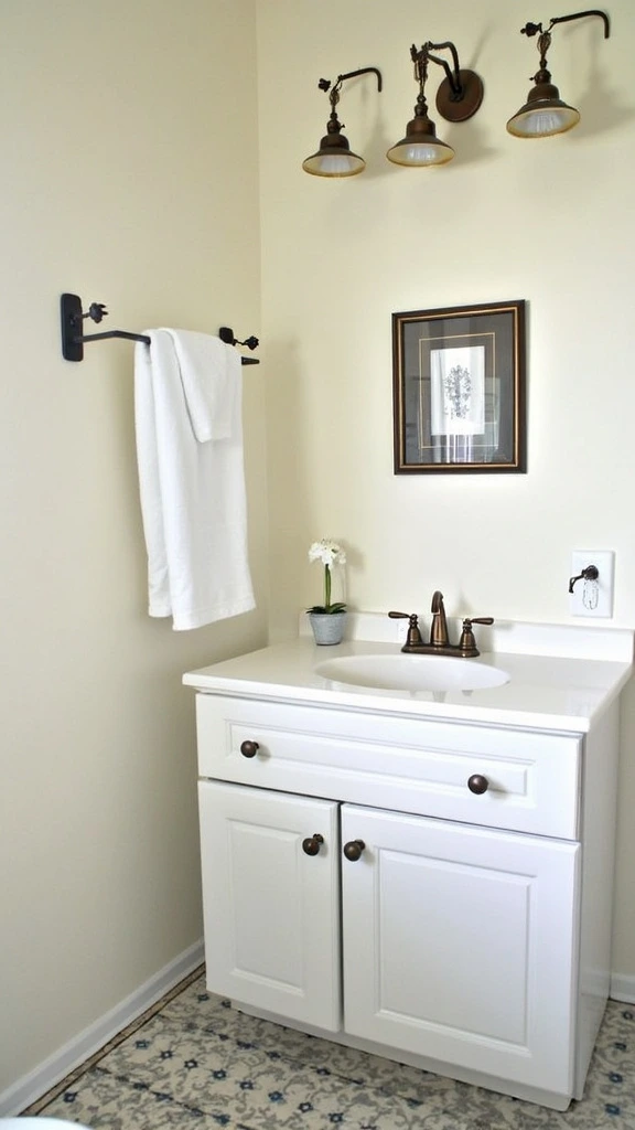 Small bathroom vanity, space-saving, compact, undermount sink, white laminate, storage, modern design