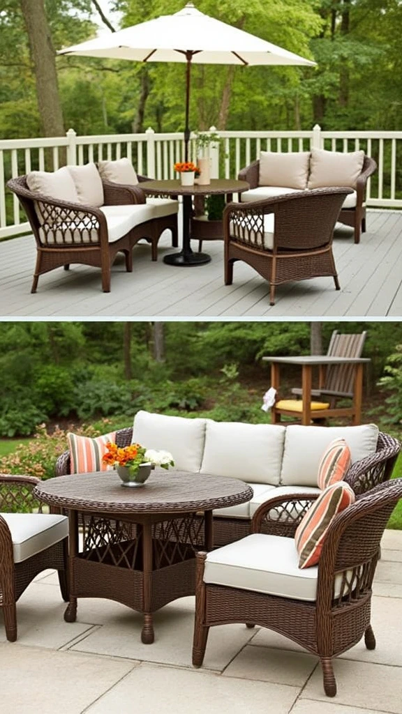 Wicker Wonderland: outdoor rattan furniture, patio seating, all-weather woven chairs, garden lounge set