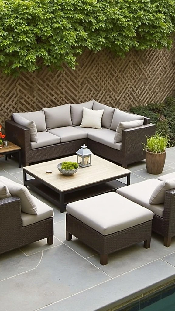 Sectional Seating: modular outdoor sofa, configurable patio set, versatile garden lounge, adaptable terrace furniture