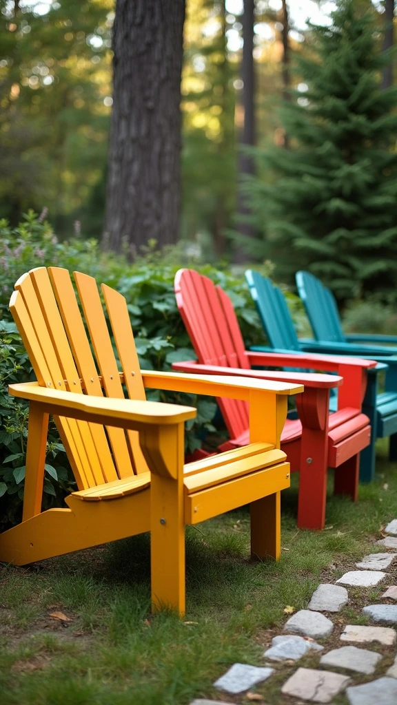 Adirondack Aesthetics: classic outdoor lounge chair, slanted back patio seating, traditional garden relaxer, iconic backyard furniture