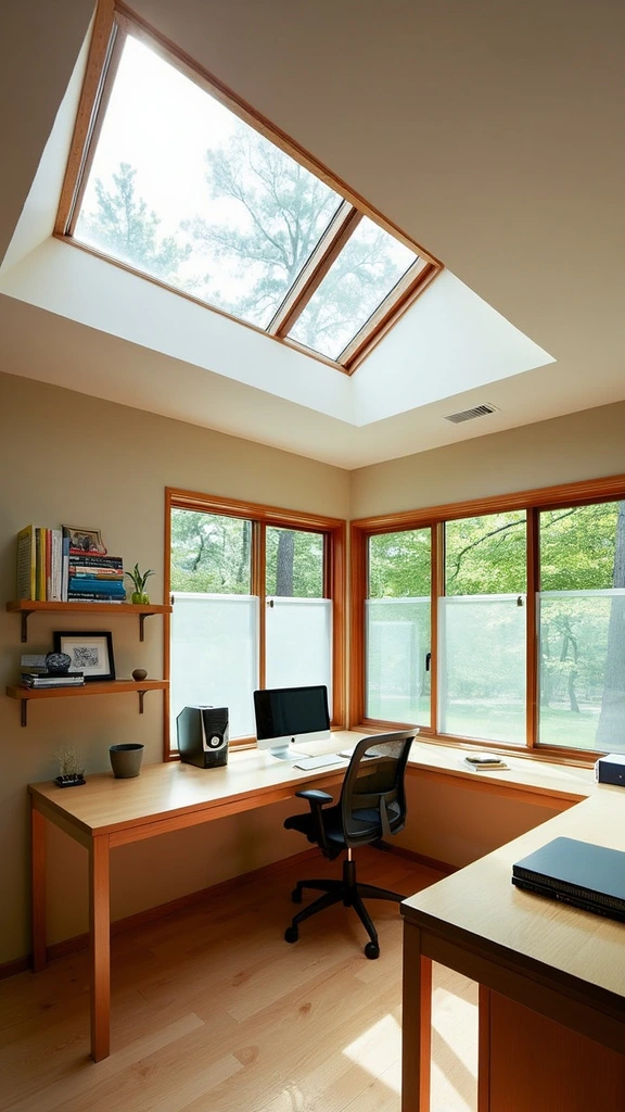 Skylights, natural lighting solutions, overhead windows, bright interiors, energy-efficient design, mood-enhancing spaces, innovative home lighting, compact skylight designs, sunlit workspaces, small space illumination