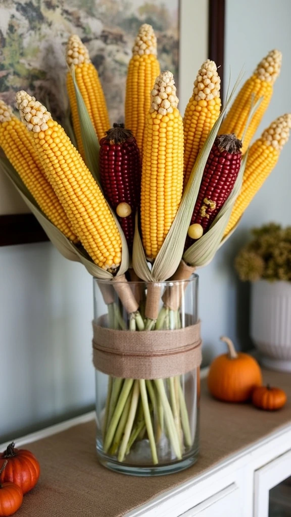 Dried Corn Stalk Centerpieces