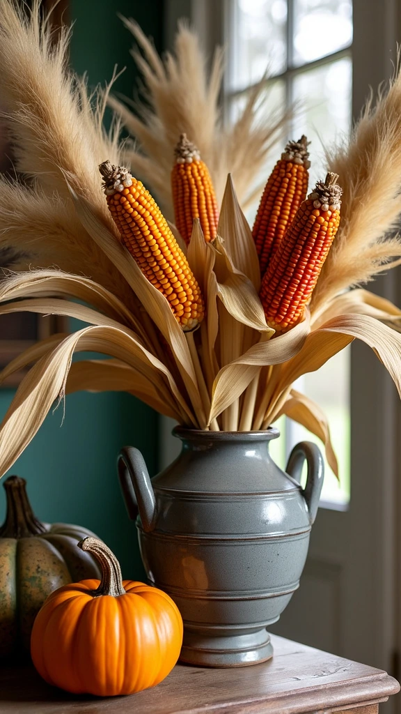 Display Corn Stalks in Vessels