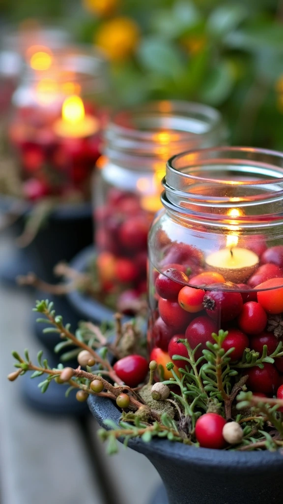 Berry Filled Glass Jar Candles