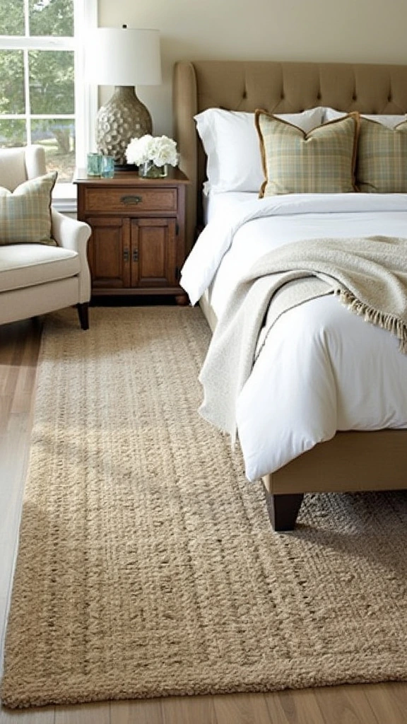 Area rugs, bedroom zones, cozy decor, floor covering, texture, warmth, comfort, interior design, room division, soft furnishings