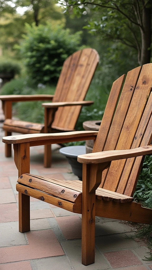 Rustic Wooden Charm: reclaimed wood patio furniture, farmhouse outdoor seating, teak garden chairs, natural timber deck set