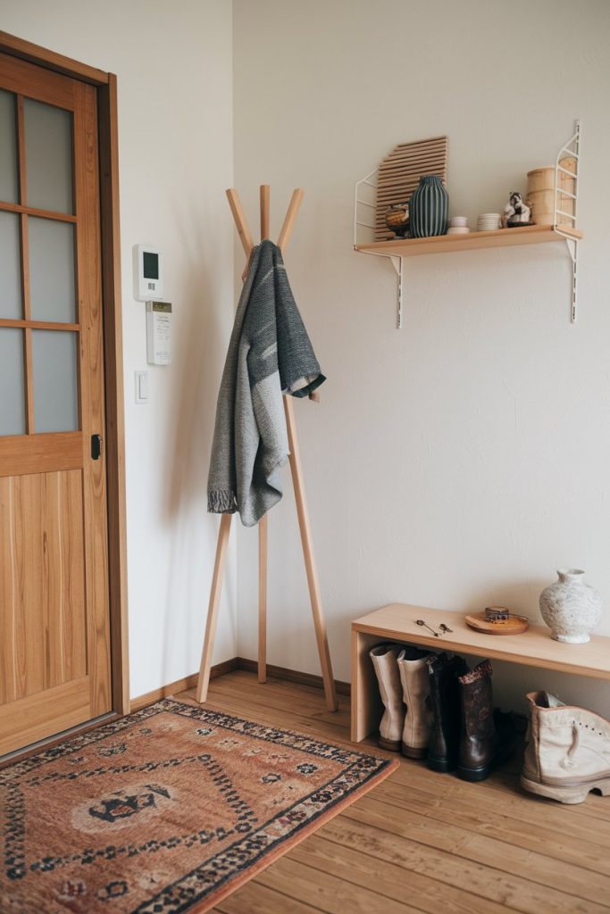 Japandi entryway ideas, japandi decor, minimalist entryway, Scandinavian design, Japanese aesthetics, modern entryway, Scandinavian-Japanese fusion, calming entryway ideas