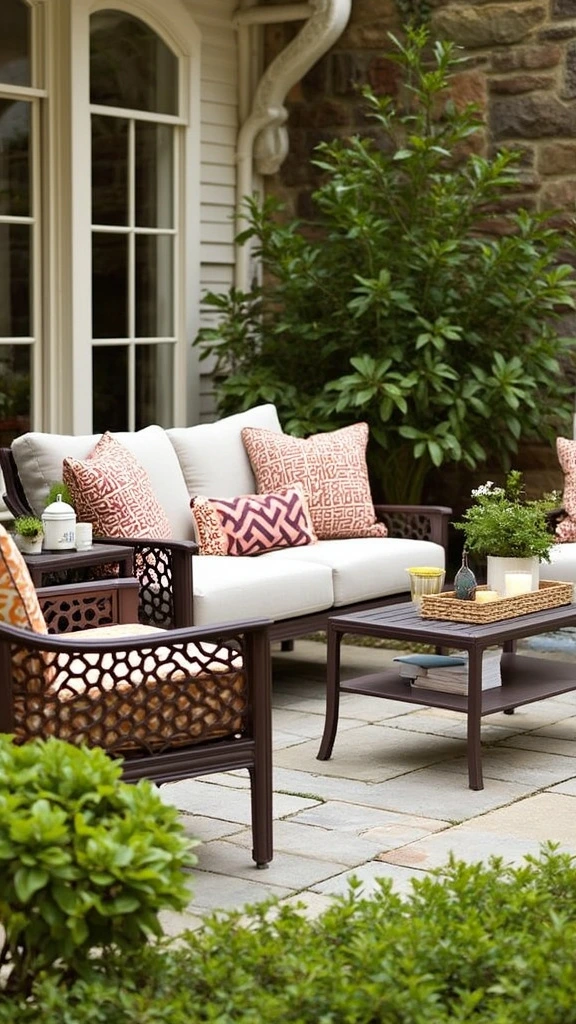 Cozy Conversation Sets: intimate outdoor seating arrangement, patio chat set, garden furniture grouping, comfortable backyard lounge