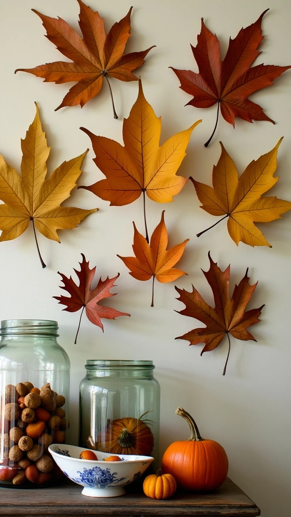 Display Fall leaves as Art