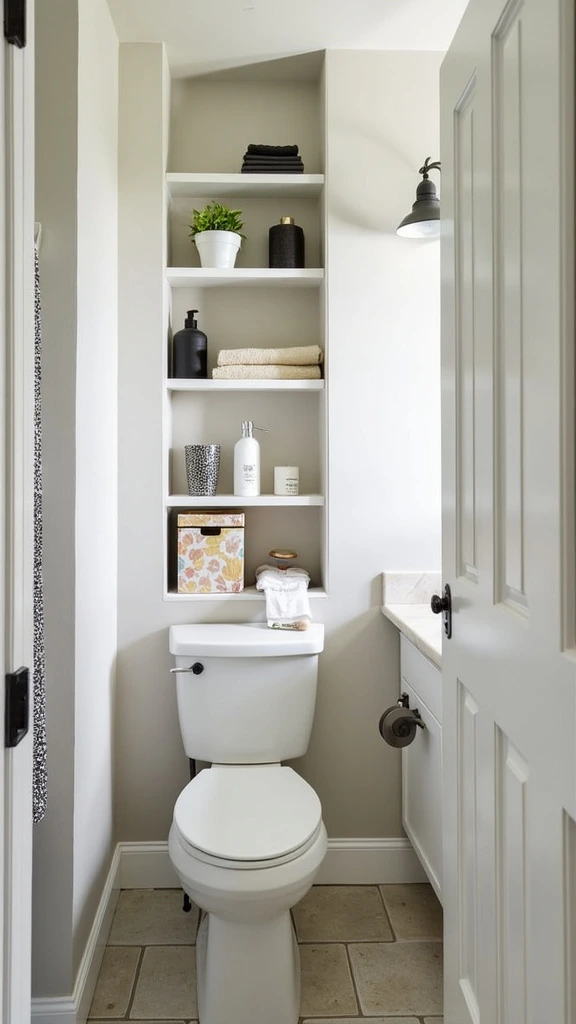 Narrow cabinets, space-saving storage, small bathroom, vertical organization, slim design, functional, modern