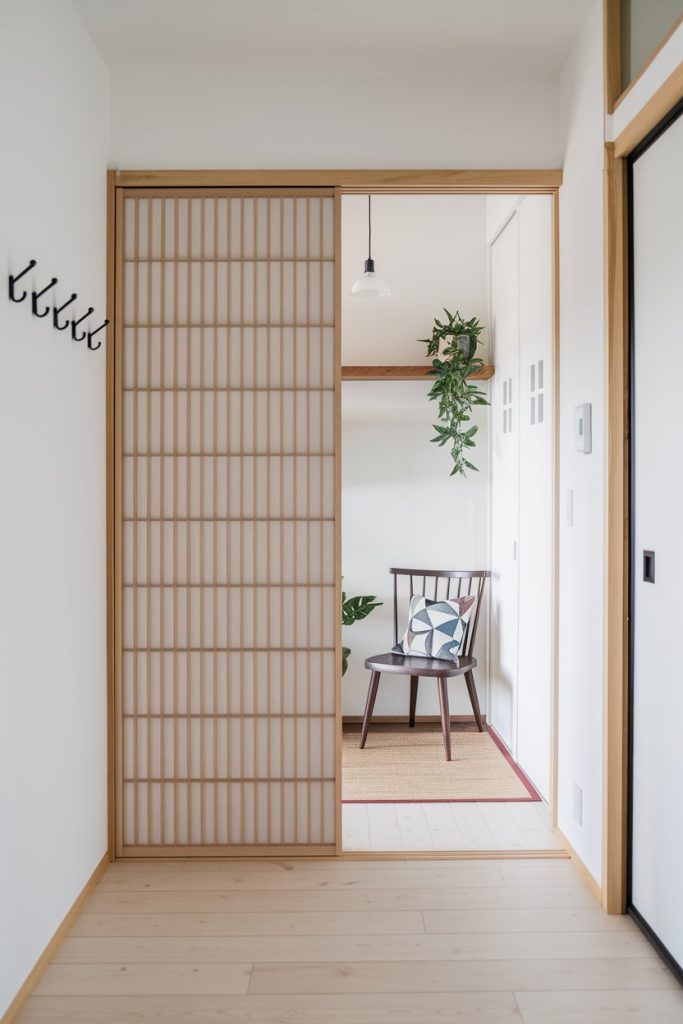 Japandi entryway ideas, japandi decor, minimalist entryway, Scandinavian design, Japanese aesthetics, modern entryway, Scandinavian-Japanese fusion, calming entryway ideas