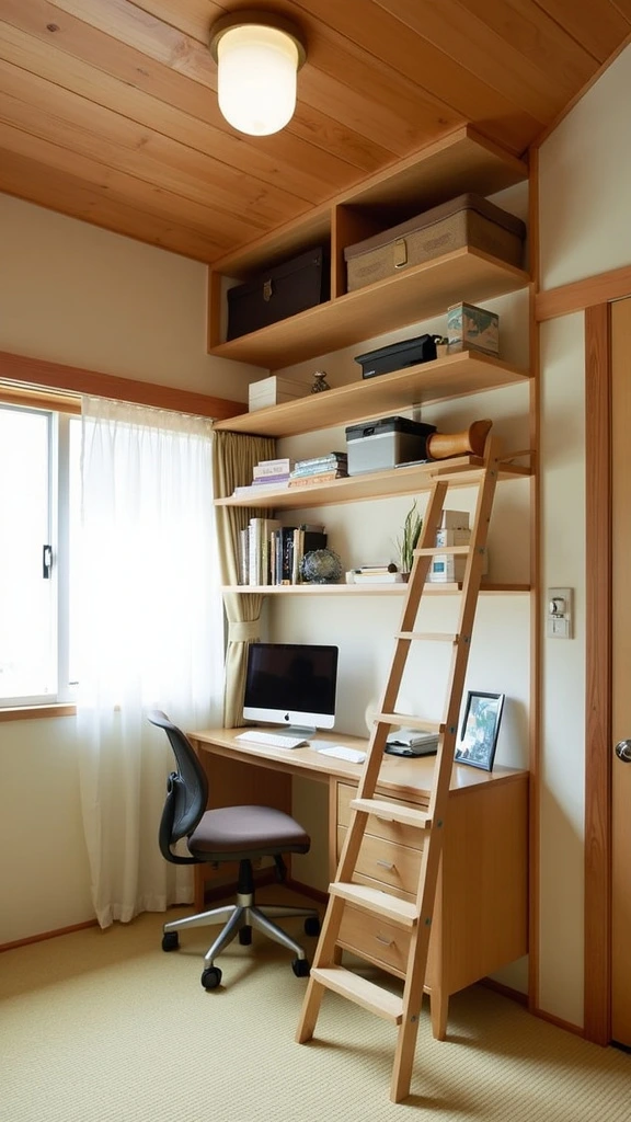 Compact ladders, storage platforms, vertical access solutions, space-efficient steps, foldable ladders, multifunctional furniture, small space organization, clever storage ideas, height-accessible storage, safety-focused design