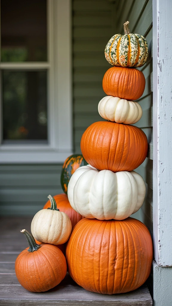 Stack Pumpkins in Rustic Layers