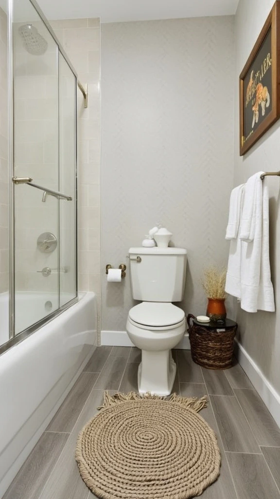 Bathroom flooring options, waterproof vinyl planks, peel-and-stick tiles, DIY floor installation, affordable bathroom floors, easy-clean flooring, slip-resistant bathroom tiles, modern floor designs, budget-friendly renovation, cozy bathroom rugs