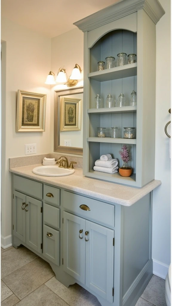 DIY bathroom cabinets, custom storage solutions, space-saving cabinet ideas, affordable bathroom organization, built-in shelving, under-sink storage, towel cabinets, bathroom supply storage, functional bathroom design, budget-friendly carpentry