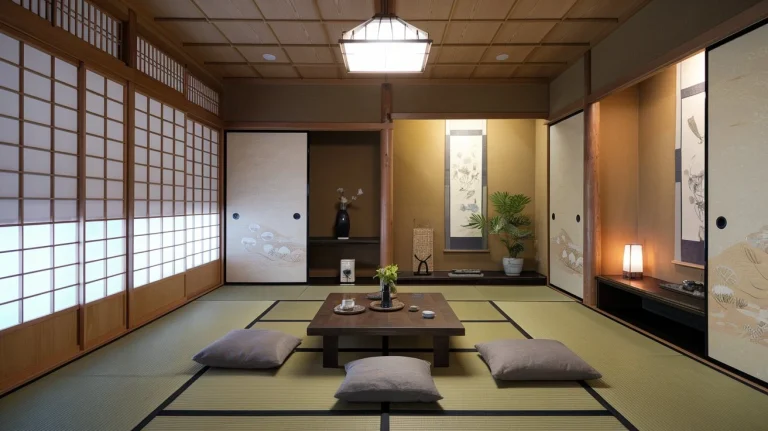 Japanese living room decor, minimalist Japanese interior, zen living room design, Japanese home design, tatami room ideas, Japanese style furniture, modern Japanese living room, wabi-sabi decor, Japanese-inspired interiors, traditional Japanese living room