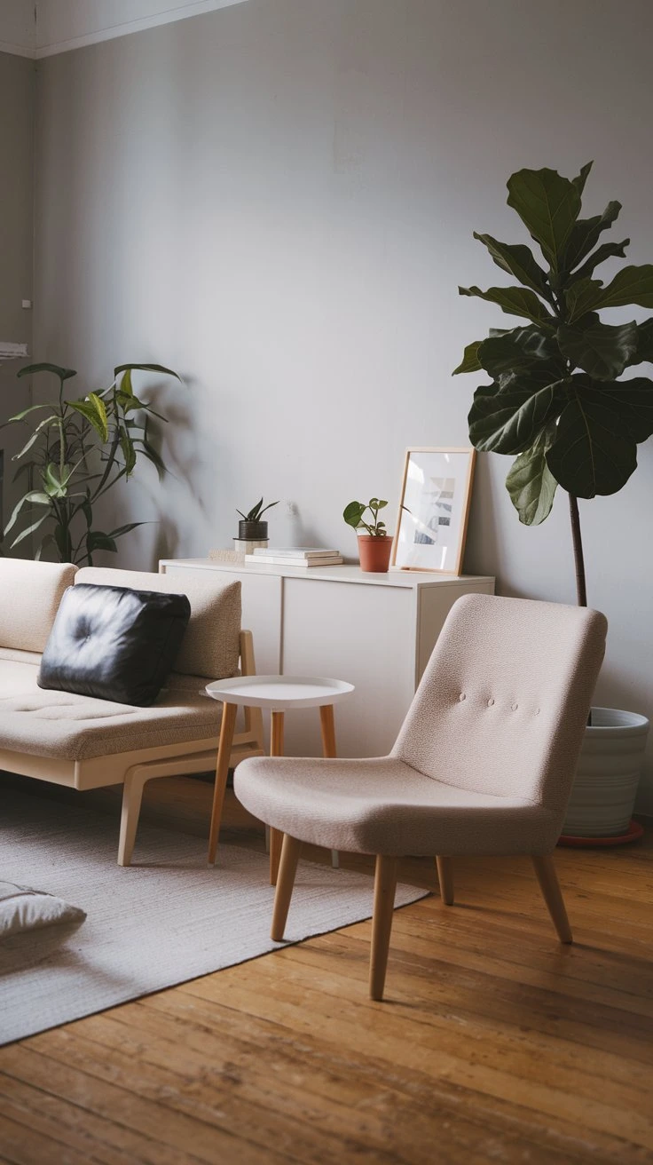 Low Ikea Furniture Styled Japanese, budget-friendly, minimal seating, cube storage, cushions, soft lighting, nature-inspired accents, modern Japanese, affordable, adaptable