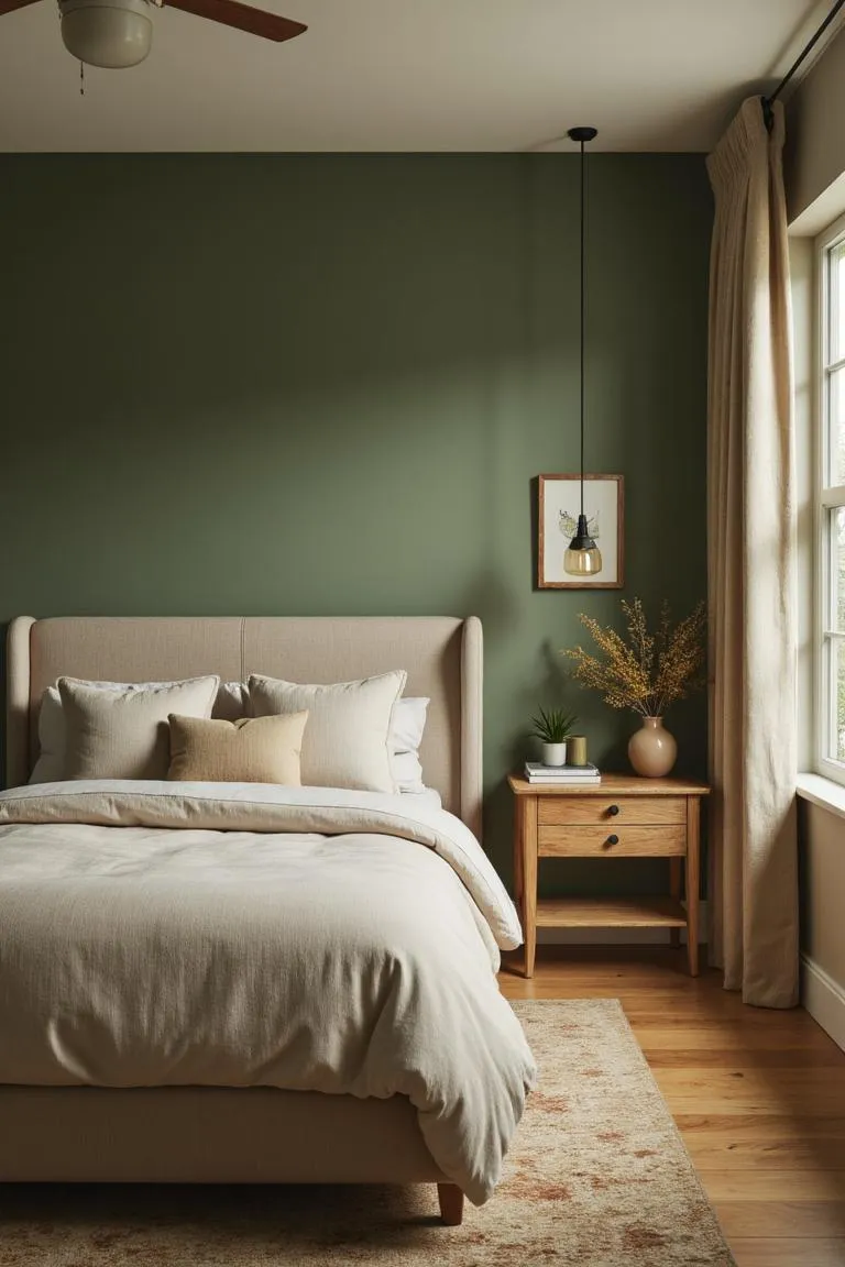 1. Sage Green Accent Wall