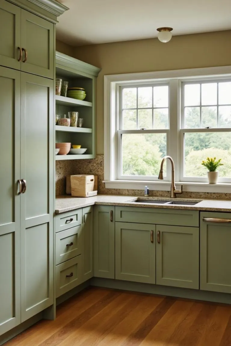 1. Sage Green Cabinets