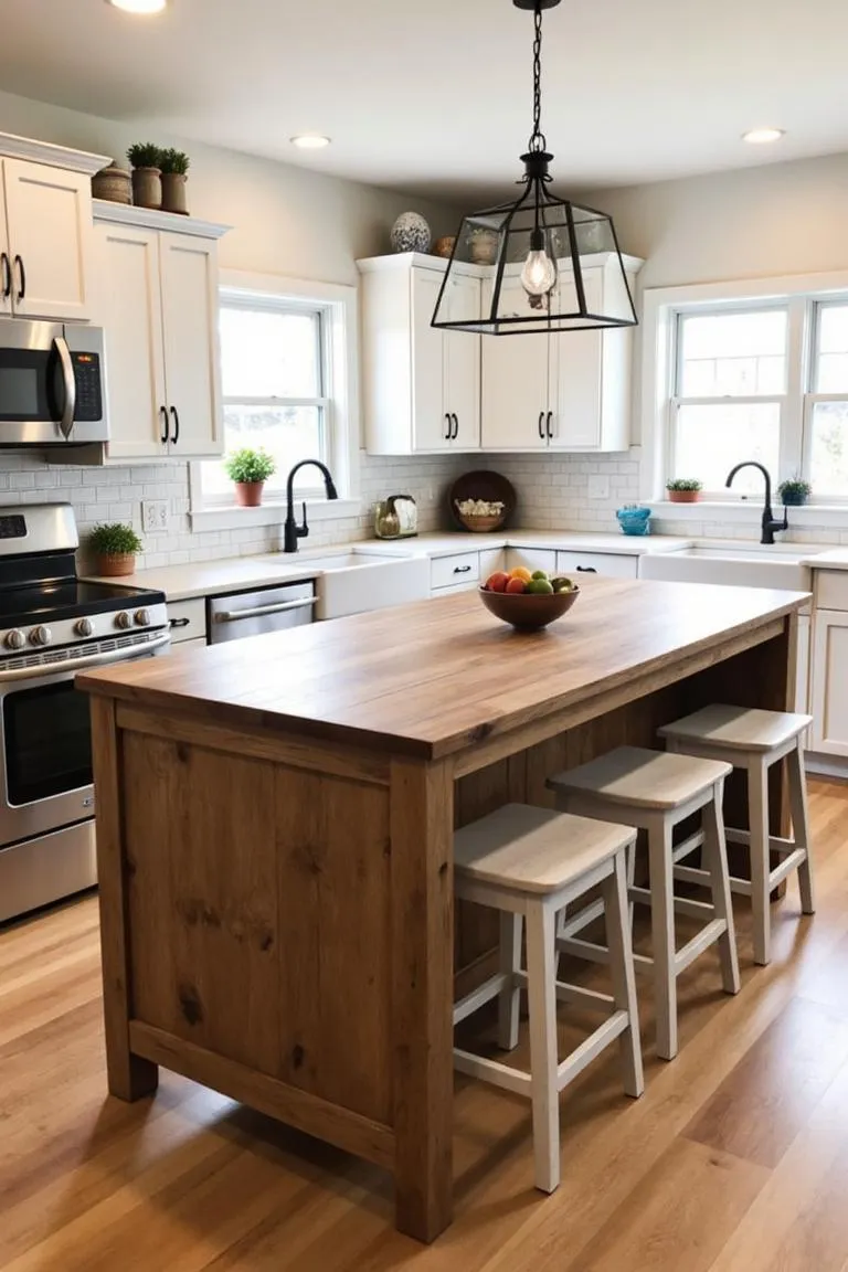 11. Farm Table as Kitchen Island