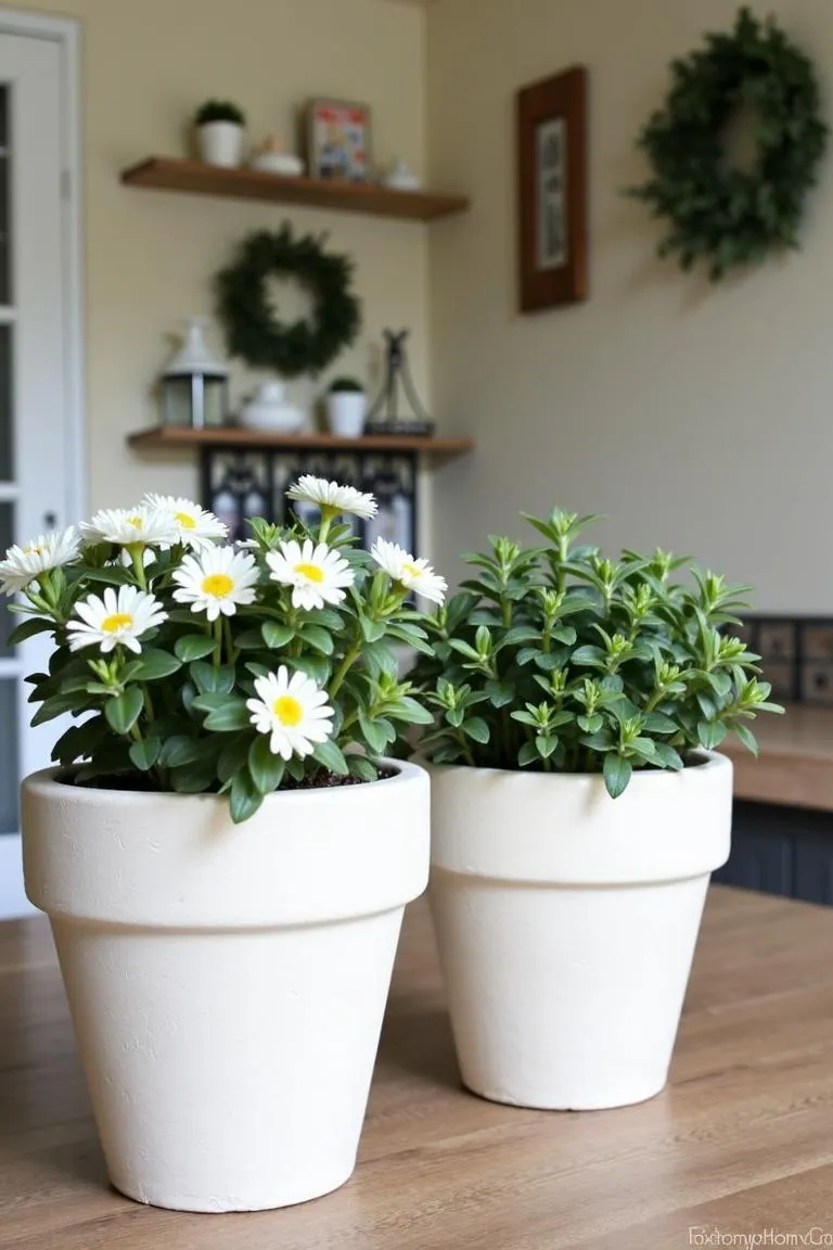 12. Whitewashed Terra Cotta Pots