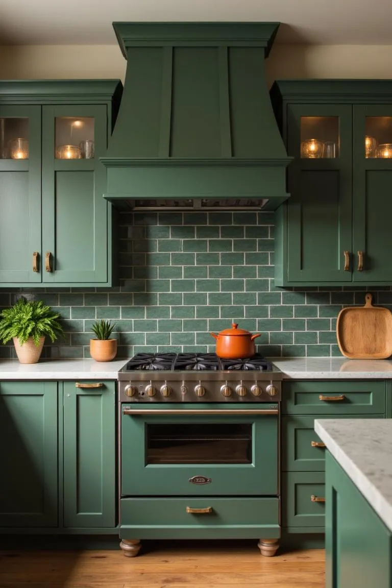 15. Hunter Green Range Hood