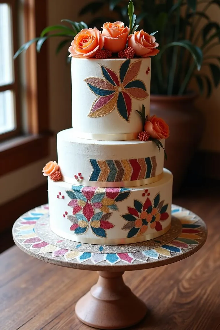 16. Kilim-Inspired Cake Design